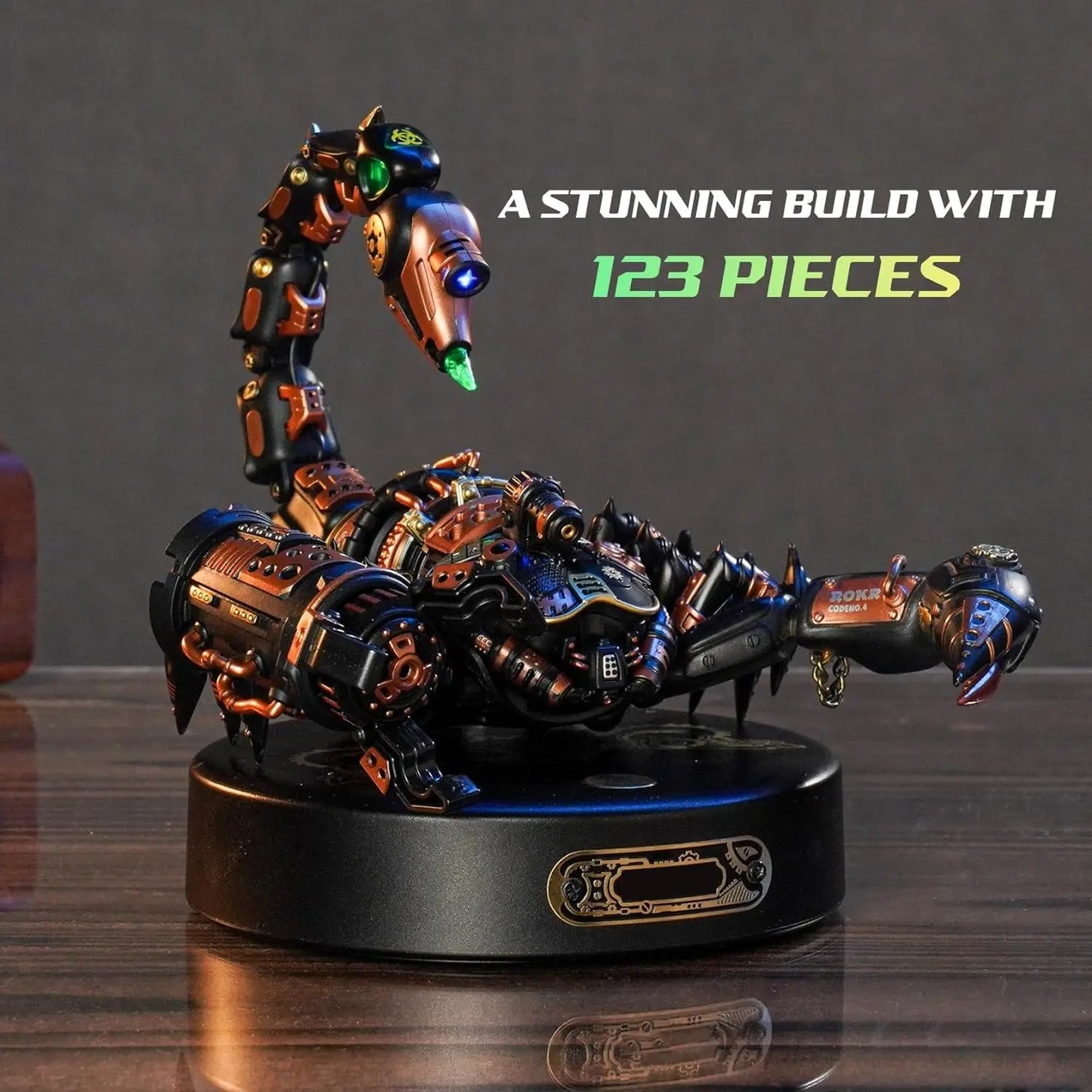 Robotime Rokr 3D Metal Puzzle Emperor Scorpion with LED Light of Industrial-style Building Block gift for Kids
