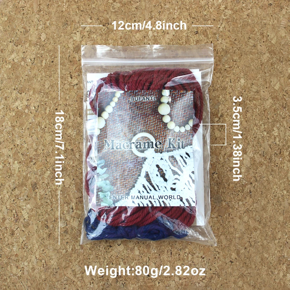Hexagonal Star Keychain Macrame kit with tutorial for beginners Hand diy Woven kit blocking star key chain pendant lanyard