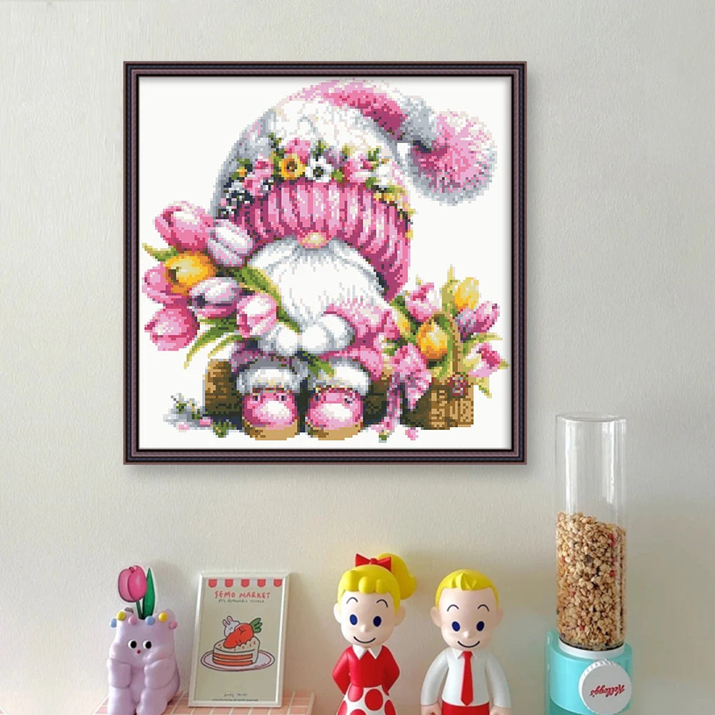Partial Embroidery Bead 39x39cm Gnome 9CT DIY Cross Stitch Kit for Bedroom Home