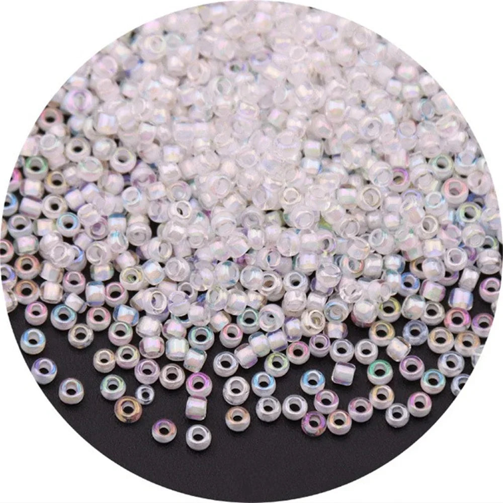 White Series Czech Glass Seedbeads Multi Size 1.5mm 2mm 3mm 4mm Round Spacer Beads For DIY Jewelry Making Garments Accessories