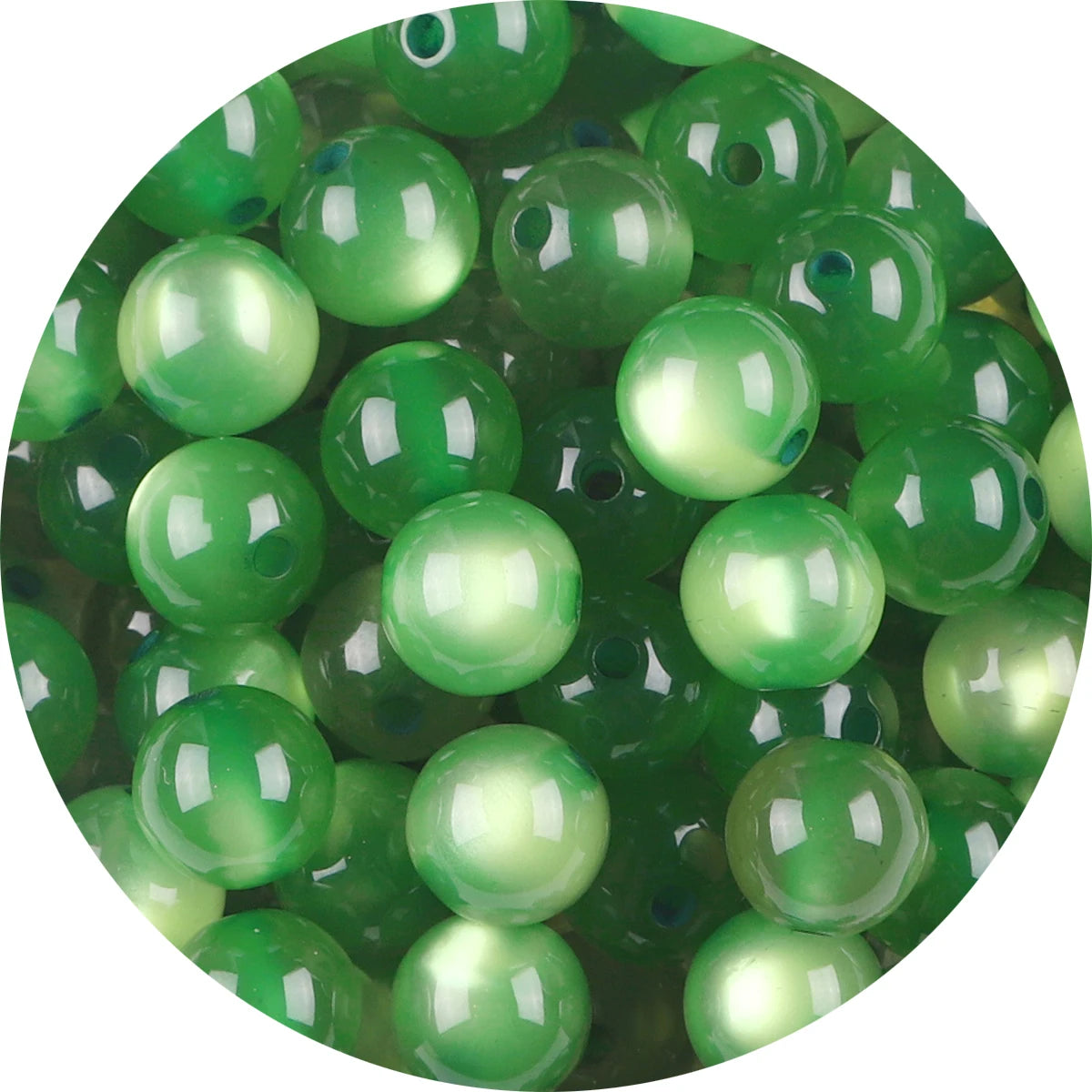 100pcs pack Resin Imitation Cat Eye Round Beads ColorfulStraight Hole Loose Beads Handmade Diy Beaded Earrings AccessoriesBracel