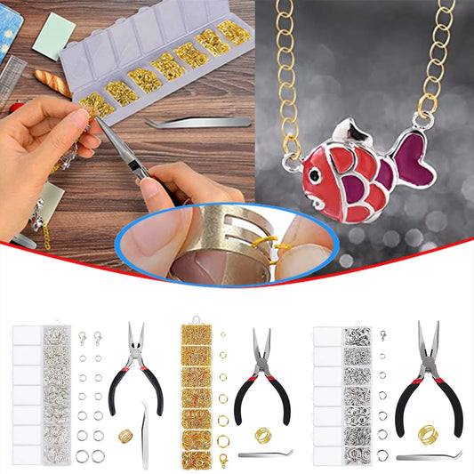 Alloy Accessories Jewelry Findings Set Repair Tools Lobster Clasp Open Jump Rings Earring Hooks for DIY Jewelry Making Supplies