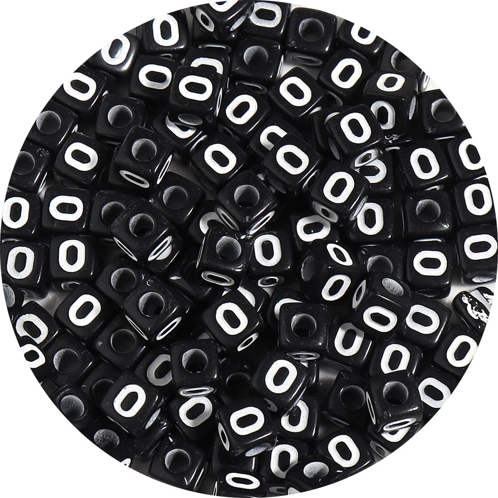 4.5/10mm Charm Square Black Letter Acrylic Beads Cube Loose Spacer Alphabet Beads For Jewelry Making Diy Handmade Supplies