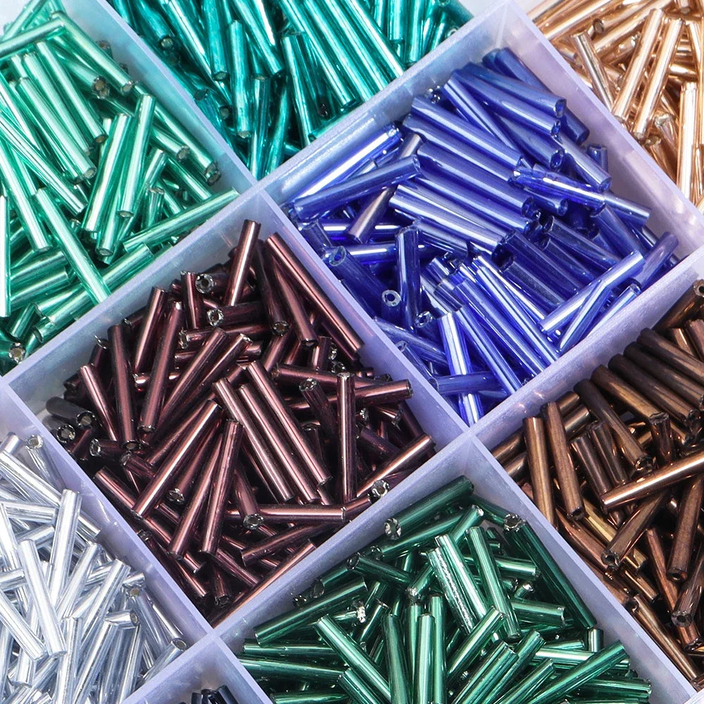 120/600pcs 2x12mm Charm Czech Glass Beads Cylindrical Tube Bugle Spacer Beads For Craft Making DIY Earring Necklace