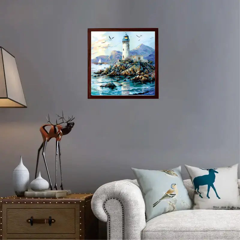 A White Lighthouse Wooden Jigsaw Puzzles Adult, Teens, Family, Animal Shaped Natural Wood Puzzle, Best Christmas Gift And Family