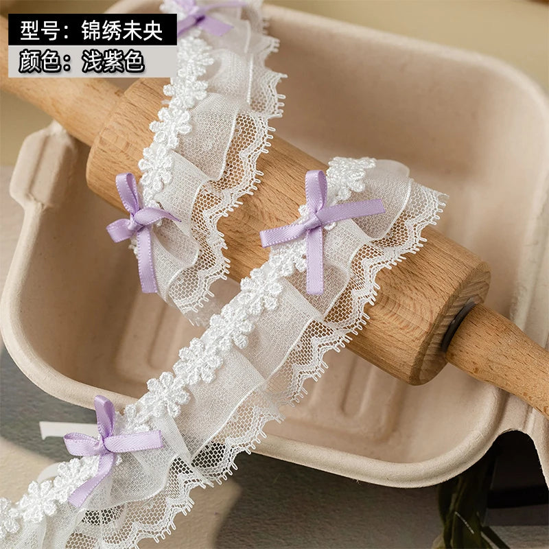 2Meters Bow Decorative Lace Trim Ribbons For Crafts Party Dress Sewing Diy Supplies Handmade Fabric Gift Wrapping Trimming Black