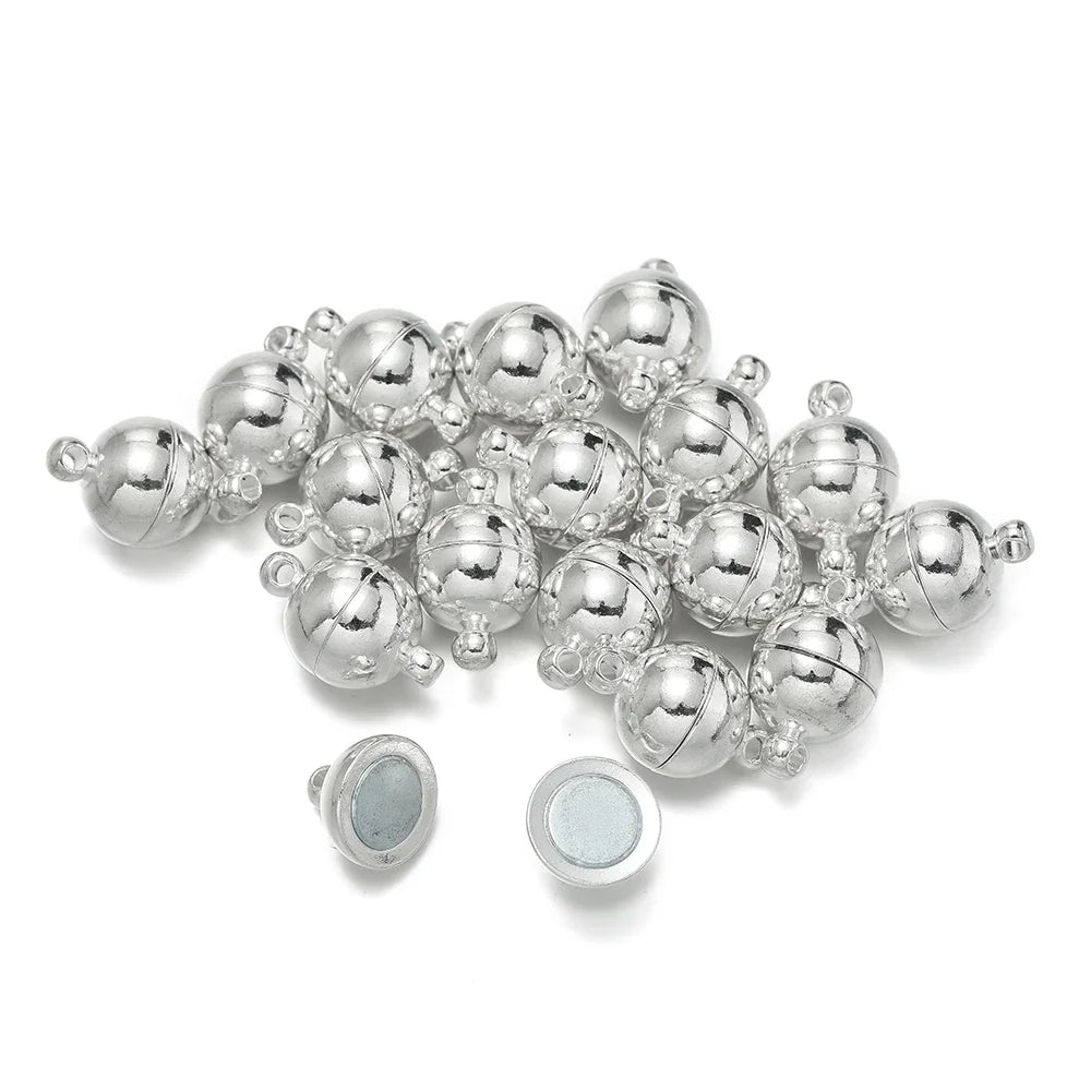 10Sets Magnetic Clasps 6mm/8mm/10mm Buckle Hook Round Magnet Converter Clasp For Bracelet DIY Jewelry Making Findings