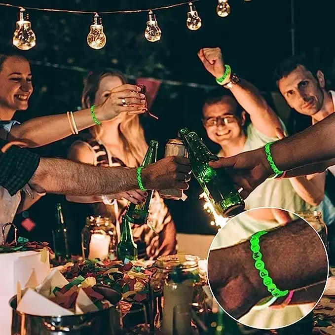 100/200/300/500pcs Acrylic Luminous Beads Round Heart Flower Square Alphabet Beads For Jewelry Making Diy Bracelet Accessorie