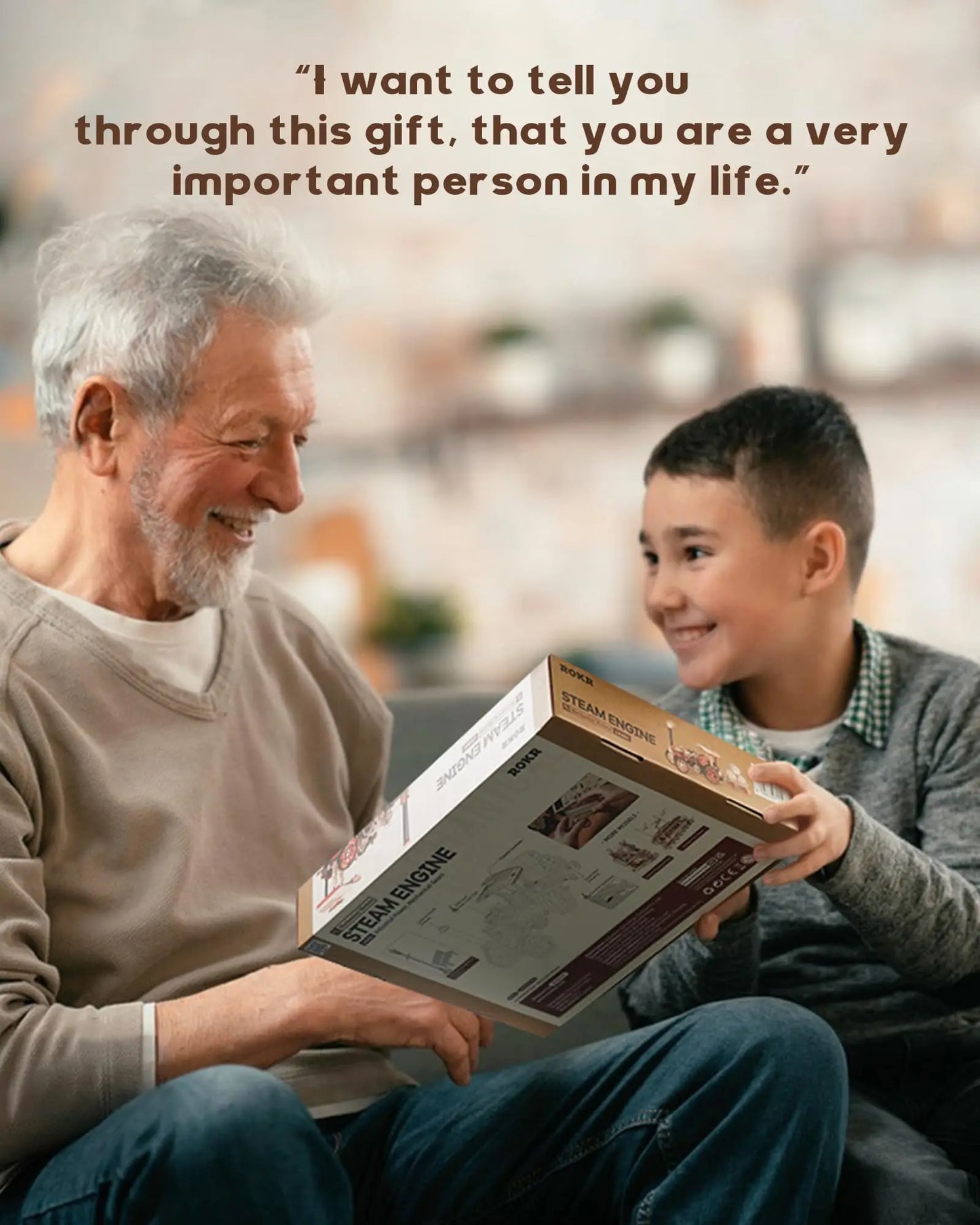 Robotime Rokr Tractor Locomotive Model 3D Wooden Puzzle for Adults Steam Engine Tractor Birthday Gifts for Boys Hobbies Toys