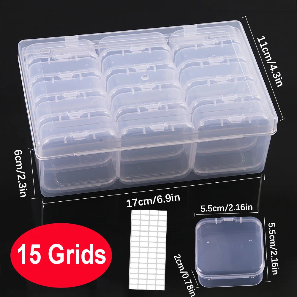 DIY Diamond Painting Embroidery Storage Box, Nail Art Jewelry Rhinestone Mosaic Storage Container, Multifunctional Storage Box