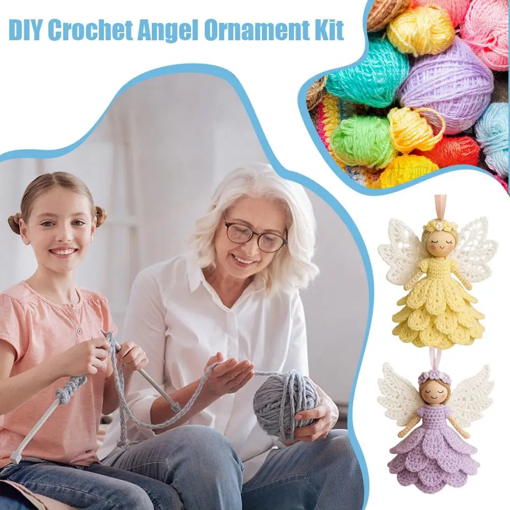 DIY Crochet Angel Ornament Kit Crochet Kit Handwoven DIY Material Kit for Adults and Kids