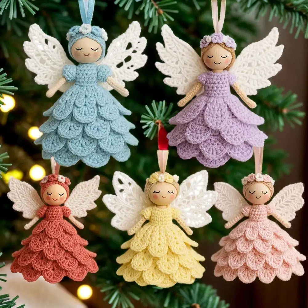DIY Crochet Angel Ornament Kit Handwoven DIY Material Kit Craft Knitting Kit For Beginners (Unfinished)