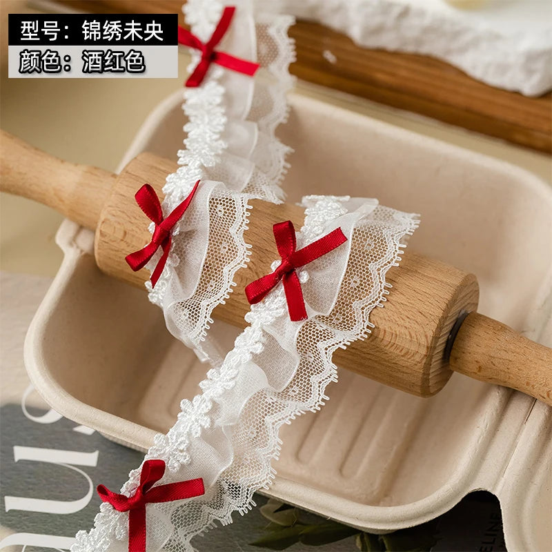 2Meters Bow Decorative Lace Trim Ribbons For Crafts Party Dress Sewing Diy Supplies Handmade Fabric Gift Wrapping Trimming Black