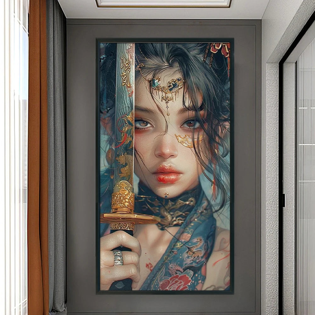 Full Embroidery cotton Thread 14CT Printed Girl Cross Stitch Kit Art