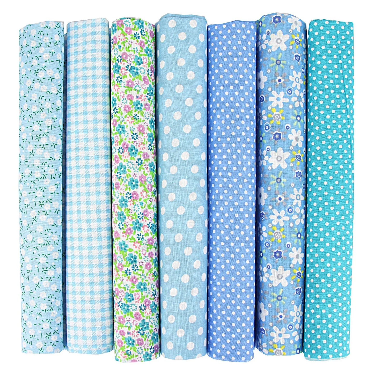 7Pcs 20" x 20" Cotton Fabric DIY Making Supplies Quilting Patchwork Fabric Fat Quarter Bundles DIY for Quilting Patchwork Cushio