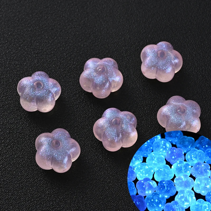 30Pcs Luminous Acrylic Beads 15mm Pentagram Loose Beads For Glow In The Dark Jewelry Making DIY Bracelet Necklace Earring