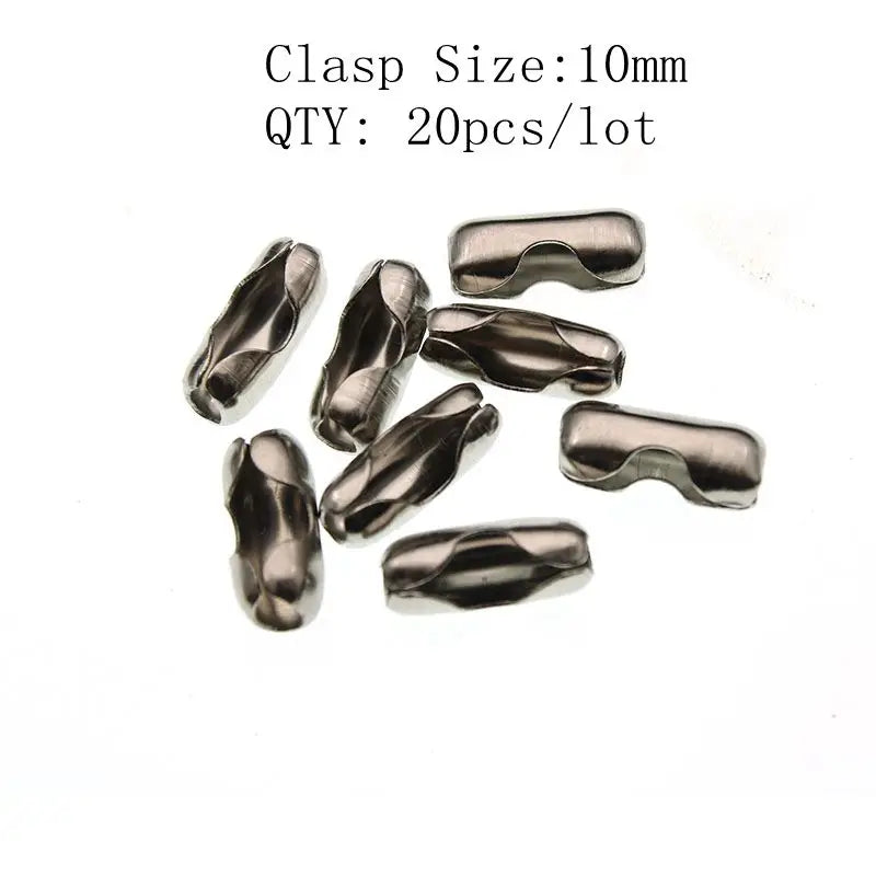 1.5 2.0 2.4 3.2 4 6 8 10mm Beaded Ball Stainless Steel Bulk Ball Bead Chains & Connector Clasp For DIY Necklace Jewelry Making