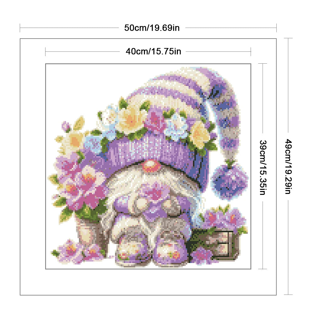 Partial Embroidery Bead 40x39cm Gnome 9CT DIY Cross Stitch Kit for Bedroom Home
