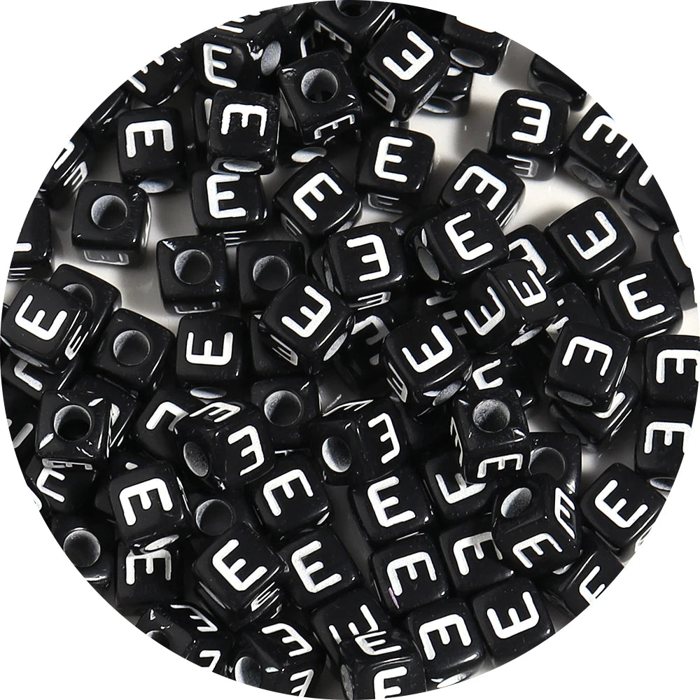 4.5/10mm Charm Square Black Letter Acrylic Beads Cube Loose Spacer Alphabet Beads For Jewelry Making Diy Handmade Supplies