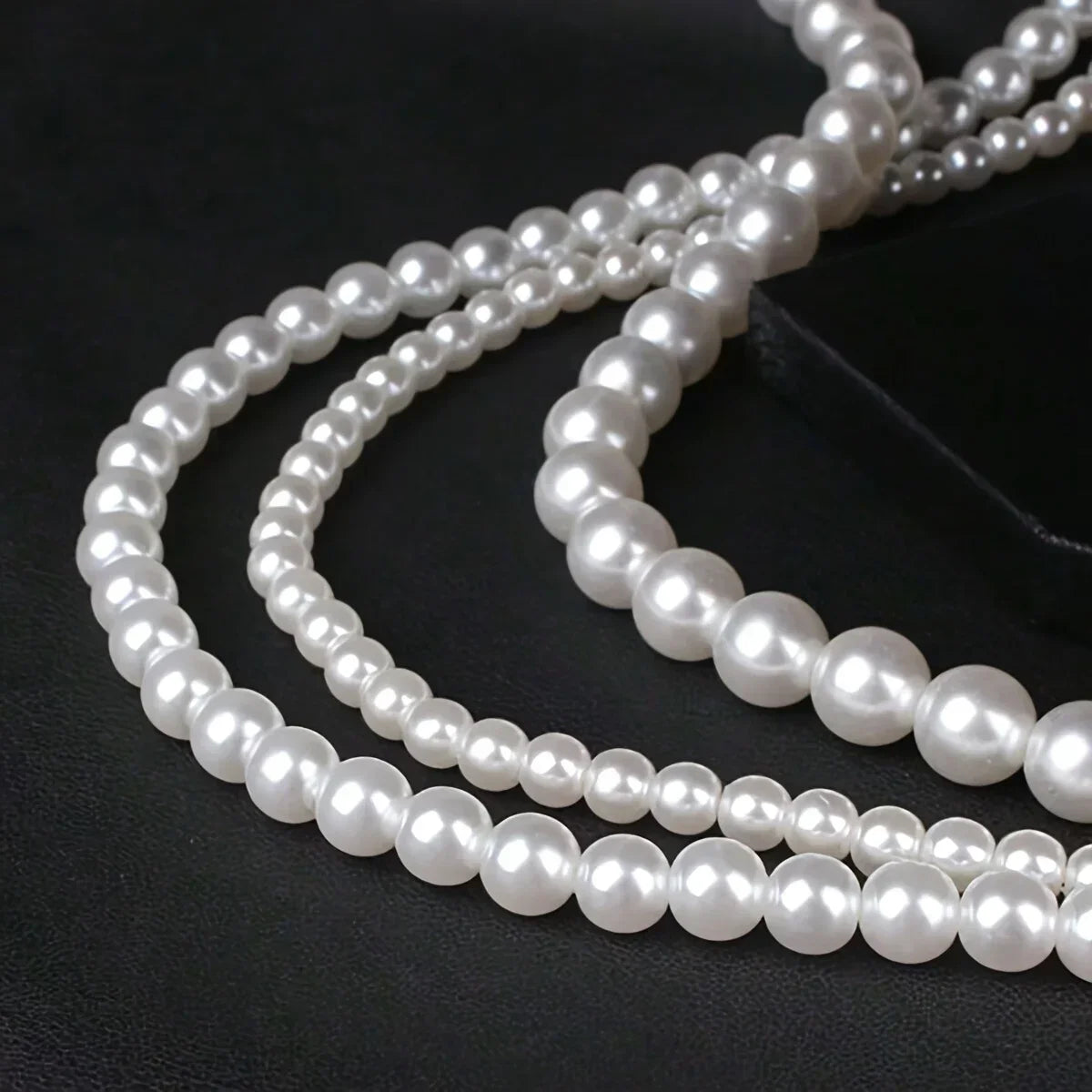 800pcs White Mixed Acrylic Pearl Polished Loose Beads Set Elegant for DIY Jewelry Decors Handmade Craft Jewelry Making Supplies