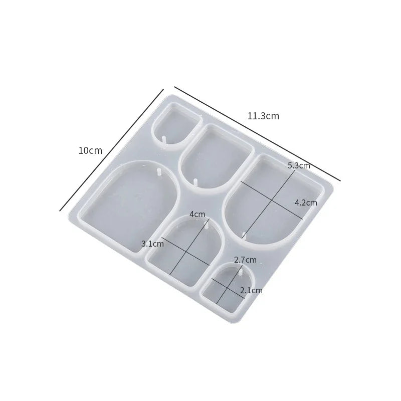 Geometric Earring Pendant Silicone Mold Round Epoxy Resin Mould For DIY Ornaments Keychain Necklace Charms Epoxy Resin Crafts