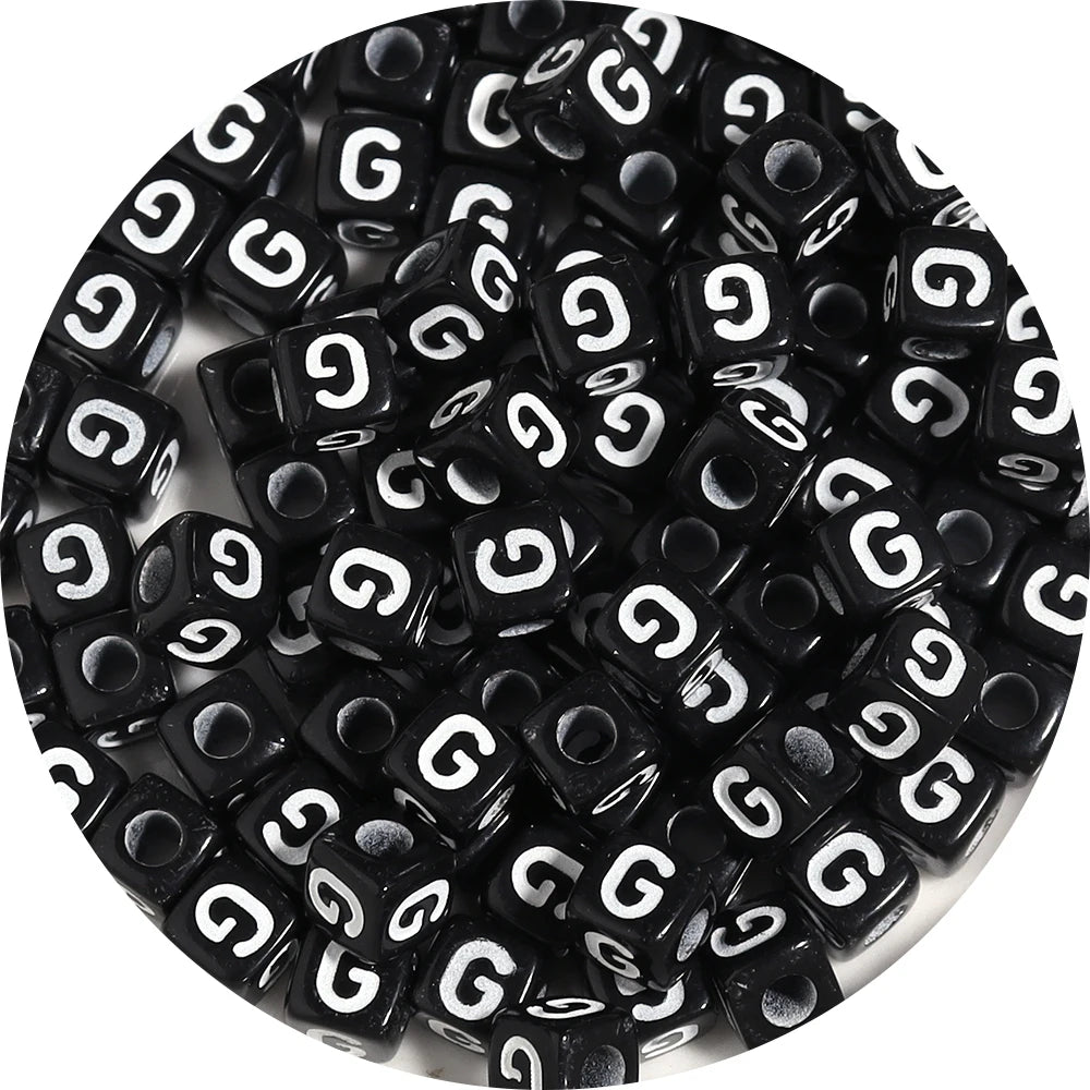 4.5/10mm Charm Square Black Letter Acrylic Beads Cube Loose Spacer Alphabet Beads For Jewelry Making Diy Handmade Supplies