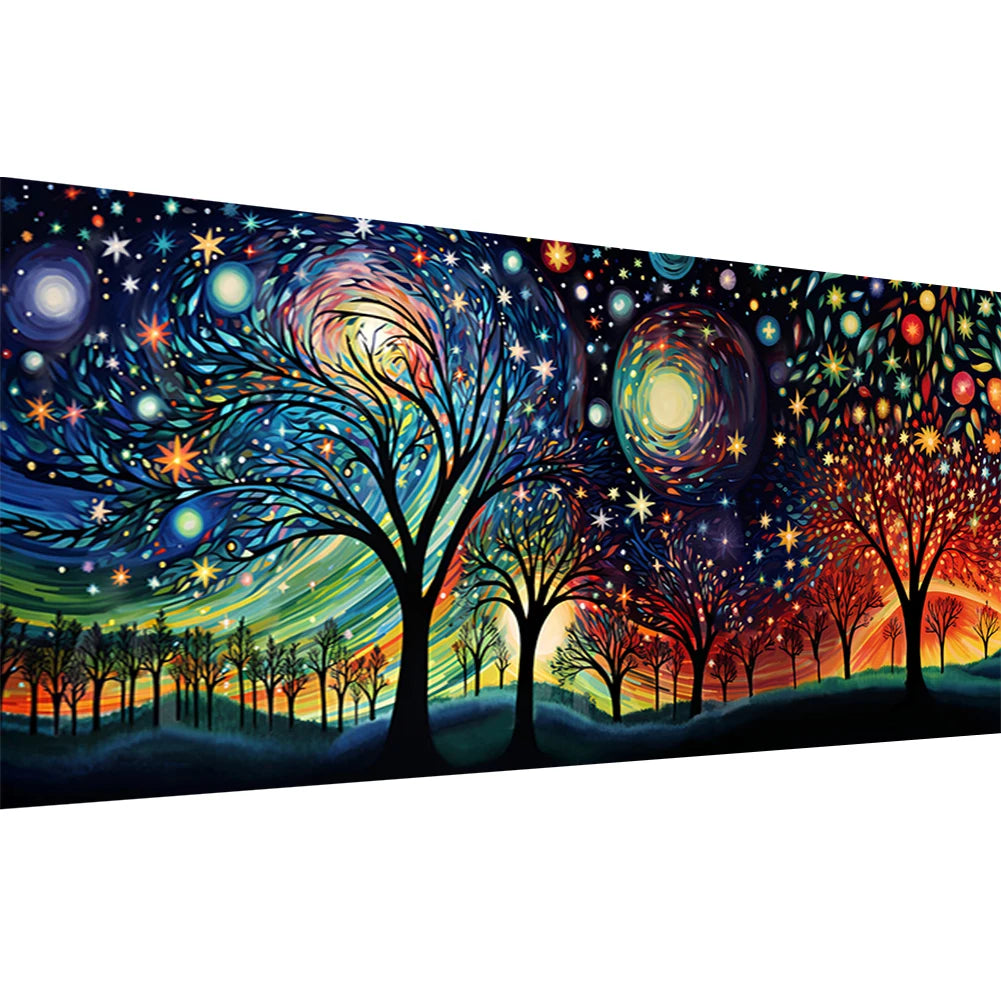 Full Embroidery cotton Thread 11CT Starry Night Cross Stitch Kit 100x45cm