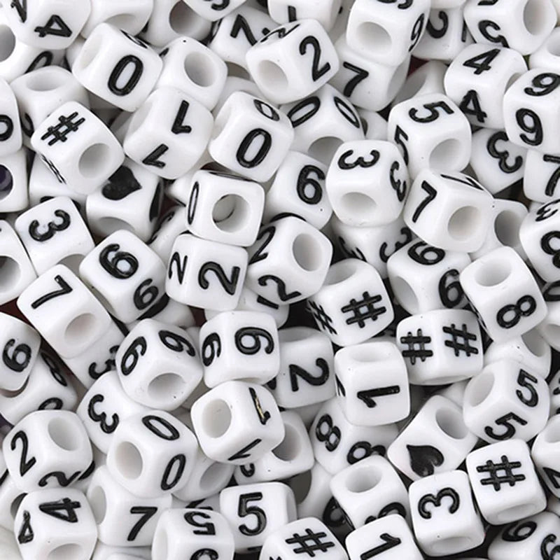 100Pcs/Lot Trendy  Acrylic Square Alphabet Beads Large Hole Letter Loose Spacer Bead Jewelry Handmade Bracelet Making Supplies