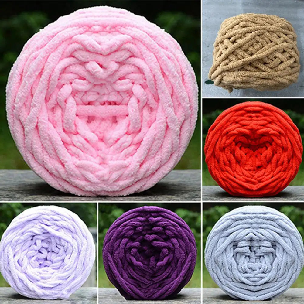 40m Knitting Yarn Soft DIY Crochet Yarn Solid Color Chunky Yarn for Knitting Sweater Scarf Towel DIY Hand Coarse Yarns