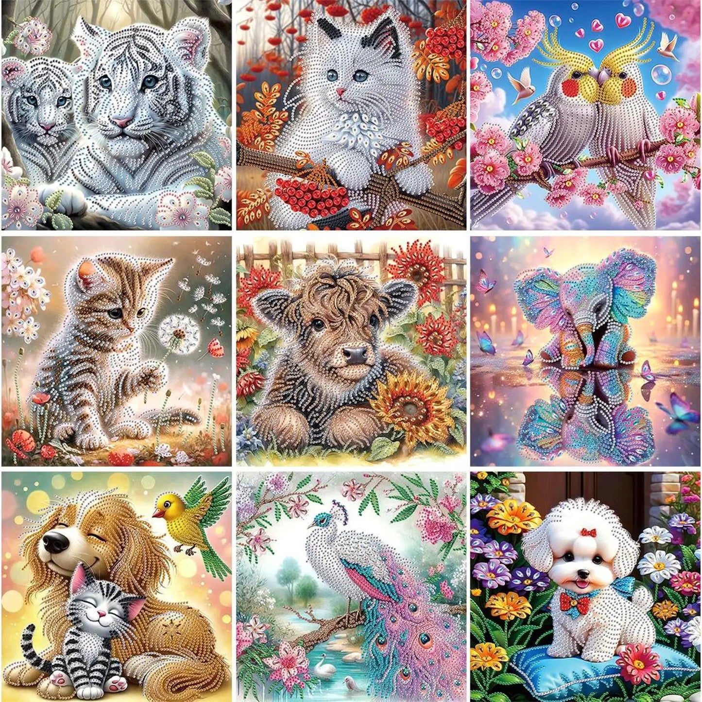 Animal 5D DIY Special Shape Crystal Partial Diamond Painting Kit Home Wall Decor
