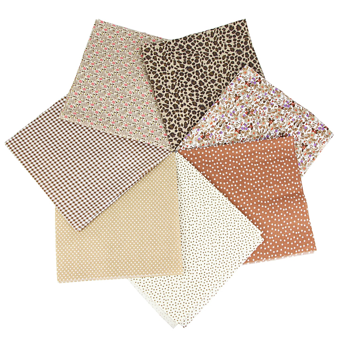 7PCS 25 x 25CM Squares Cotton Craft Fabric Cloths for DIY Bundle Patchwork Quilting Sewing Scrapbooking Artcraft
