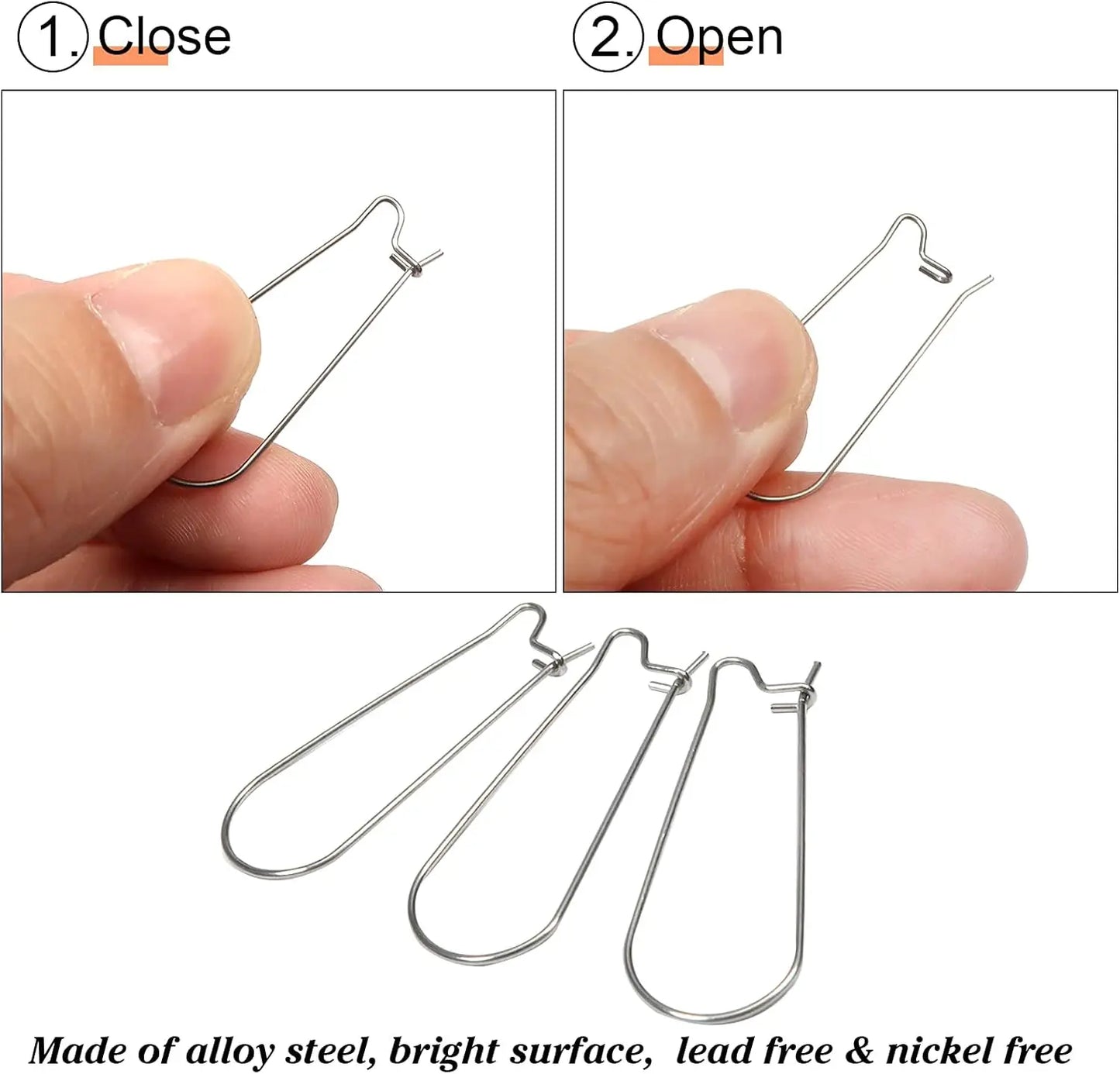 120pcs Earring Hooks Stainless Steel Kidney Ear Wires Interchangeable Dangle Earwire Hooks Gold Silver Mixed Sizes Earring Findi