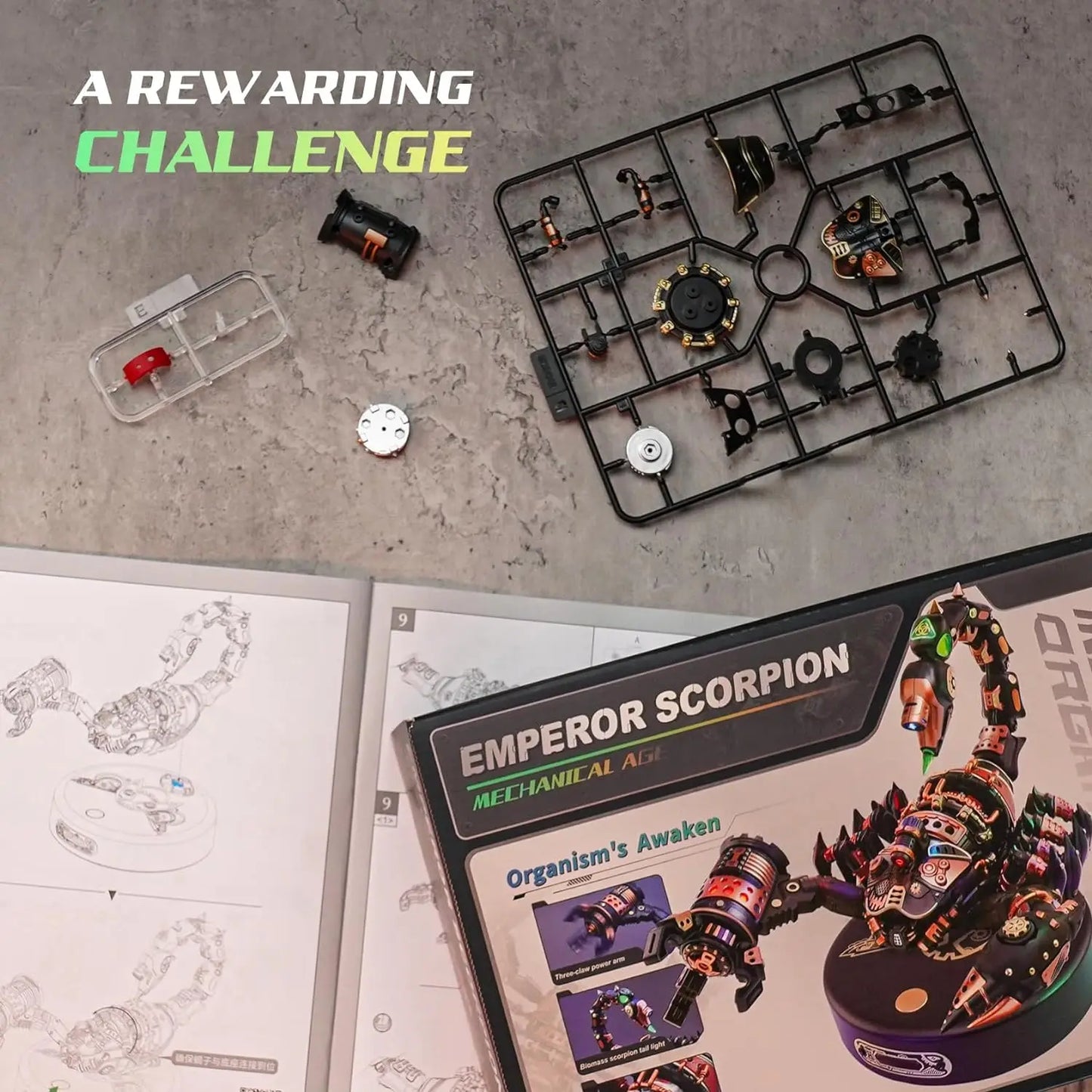 Robotime Rokr 3D Metal Puzzle Emperor Scorpion with LED Light of Industrial-style Building Block gift for Kids