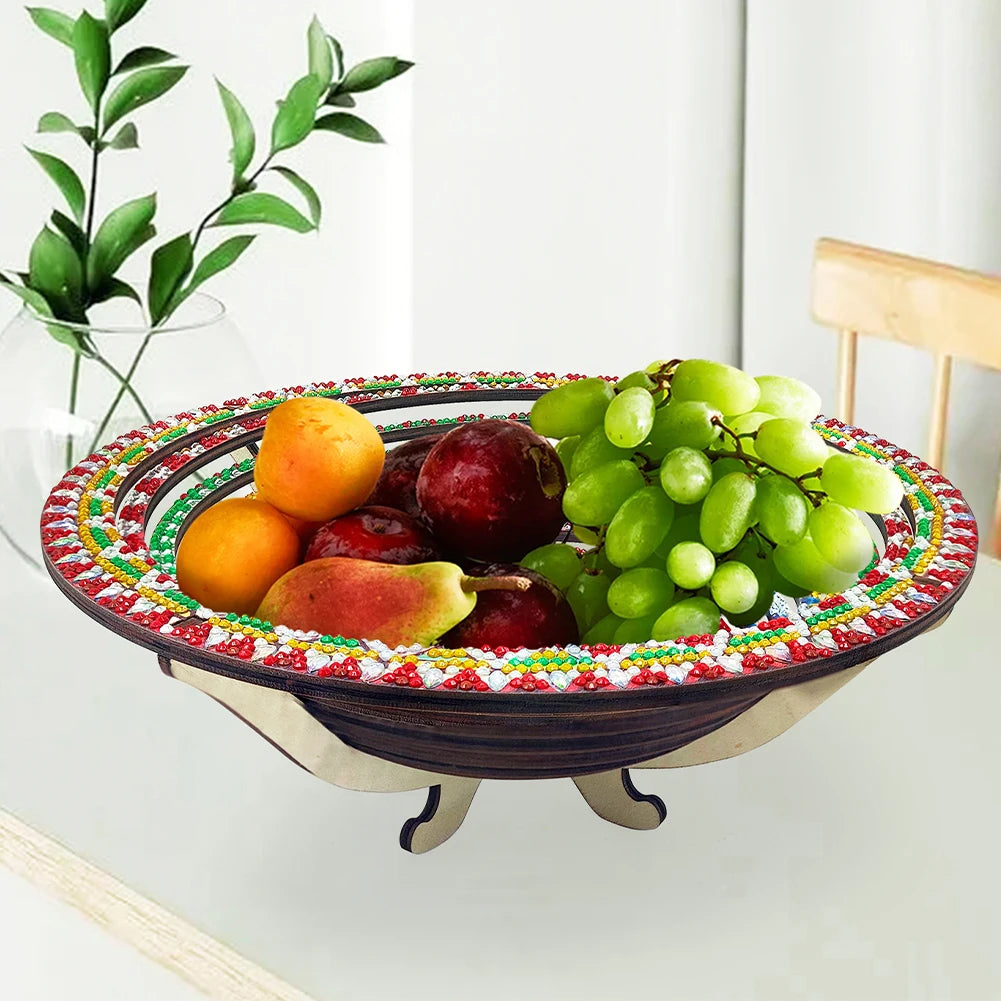 Diamond Painting Kit DIY Handmade Dot Diamond Decorative Plate Meal Plate Fruit Plate for Parties Festivals Family Gatherings