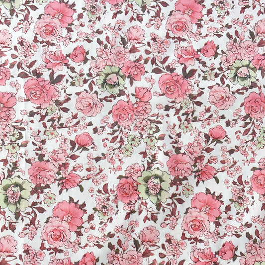 Vintage Rose Printed 100% Cotton Fabric for Sewing, Dressmaking Quilting Home Decor High Quality Soft Cotton Fabric Assortment