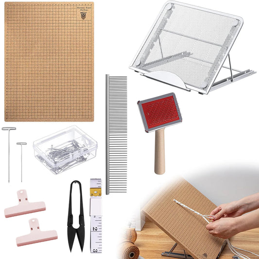 Macrame Board Stand Kit Adjustable Macrame Tools Tassel Board Set Braiding Craft Auxiliary Board For Securing DIY knitting