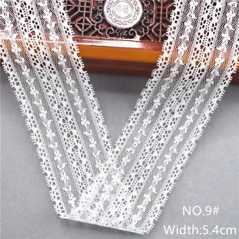 Best Selling 10yards 38kinds Color  White Lace Ribbon Woven Band French African Lace Wedding Fabric DIY Clothing/gift Wrapping