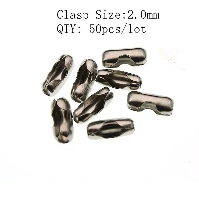 1.5 2.0 2.4 3.2 4 6 8 10mm Beaded Ball Stainless Steel Bulk Ball Bead Chains & Connector Clasp For DIY Necklace Jewelry Making