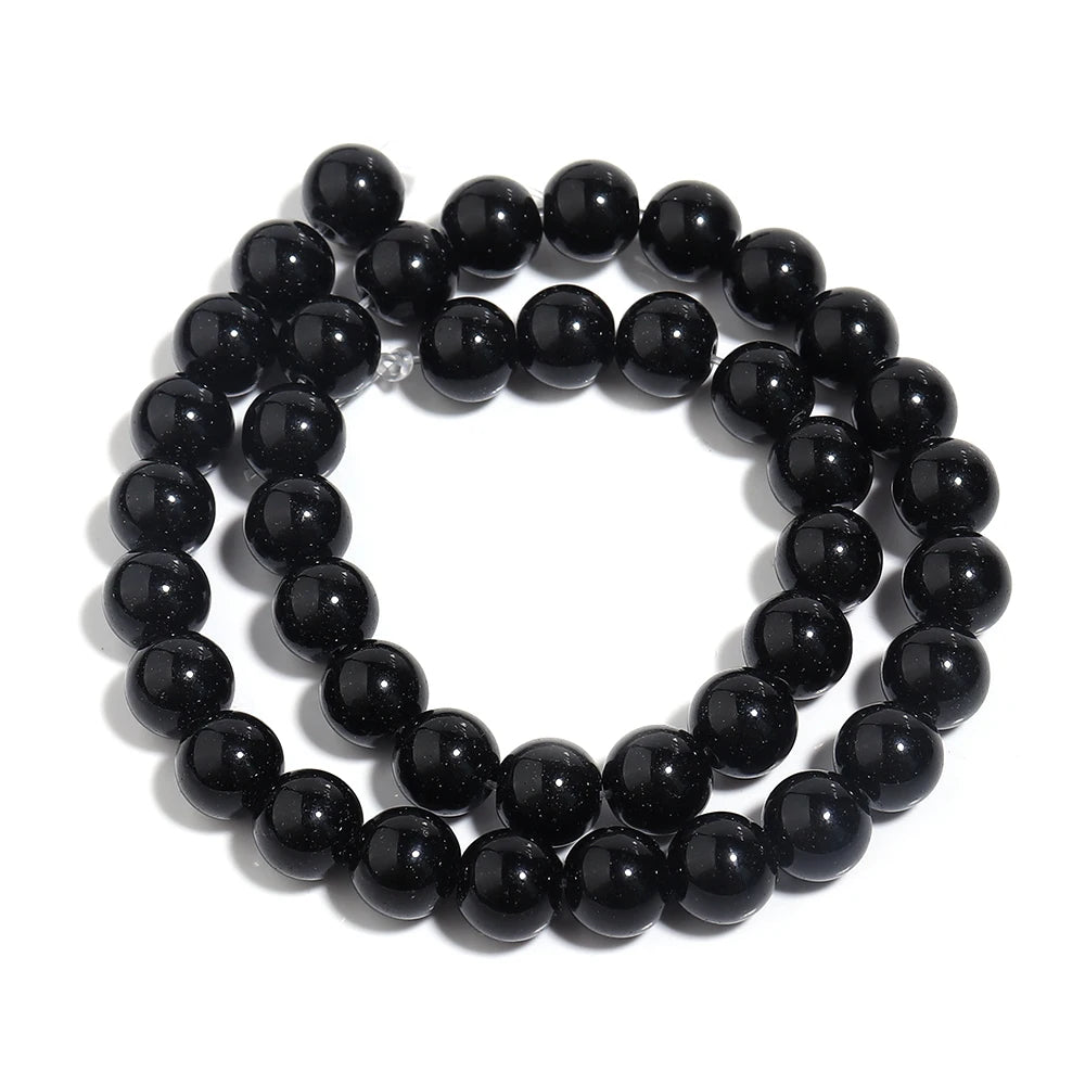 1 Strand Natural Stone Black Onyx Agate Round Loose Beads 2-20MM Pick Size For Crafts Making DIY Bracelet Necklace Accessories