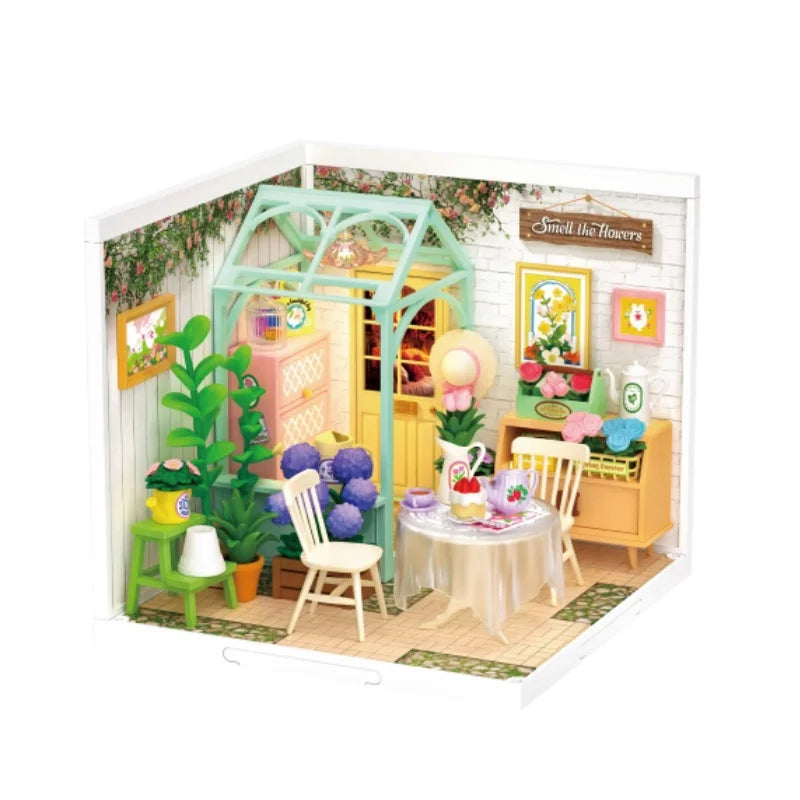 Robotime DIY Miniature Dollhouse Kit with Accessories Model Supply Store Kit with LED to Build Decent Birthday Gift