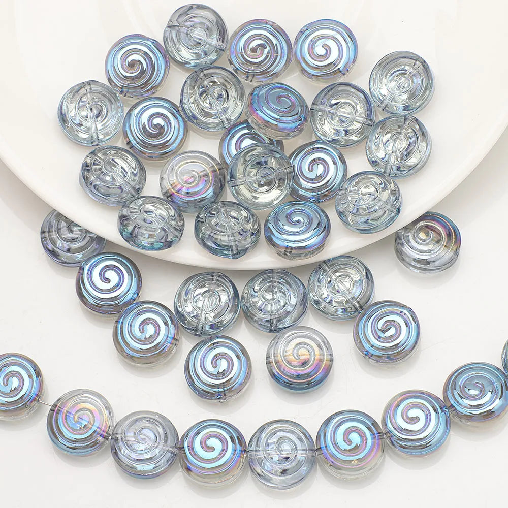 30Pcs 12mm Crystal Glass Round Loose Beads Screw thread Shape for Jewelry DIY Making Bracelet Earring Necklace Garment Decor