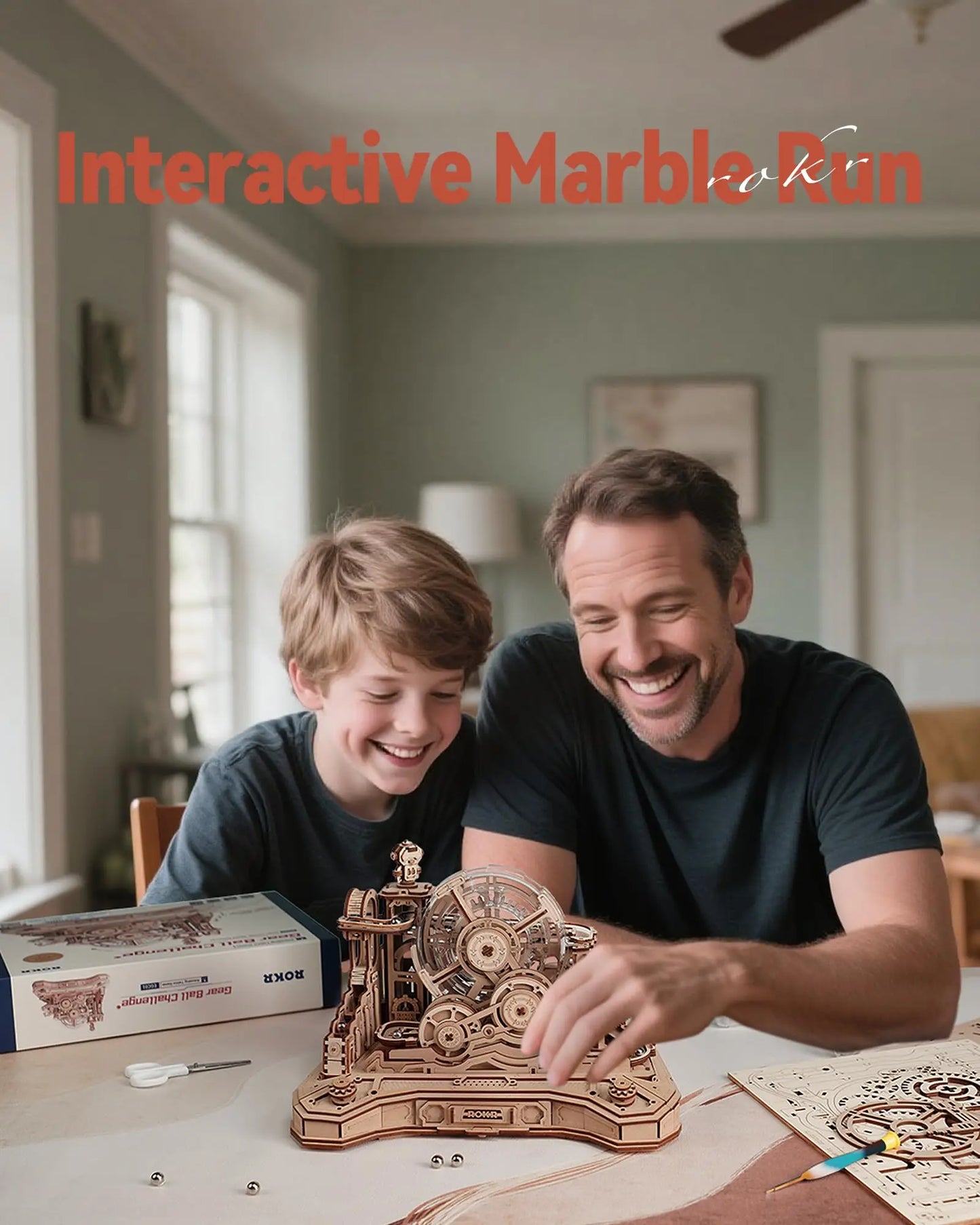 Robotime Rokr Gearball Challenge 3D Wooden Puzzle Rotating Gear Brain Teaser STEM Educational Engineering Toy for Teens Adults