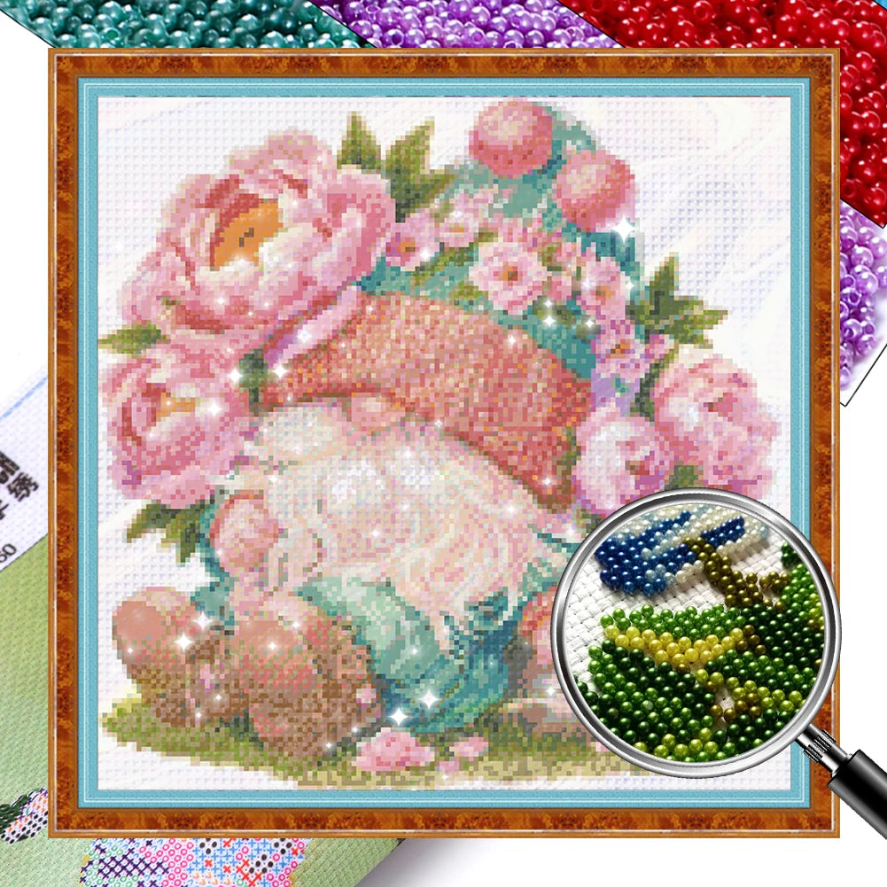 Partial Embroidery Beads Printed 9CT Gnome Cross Stitch Kit Home Decor