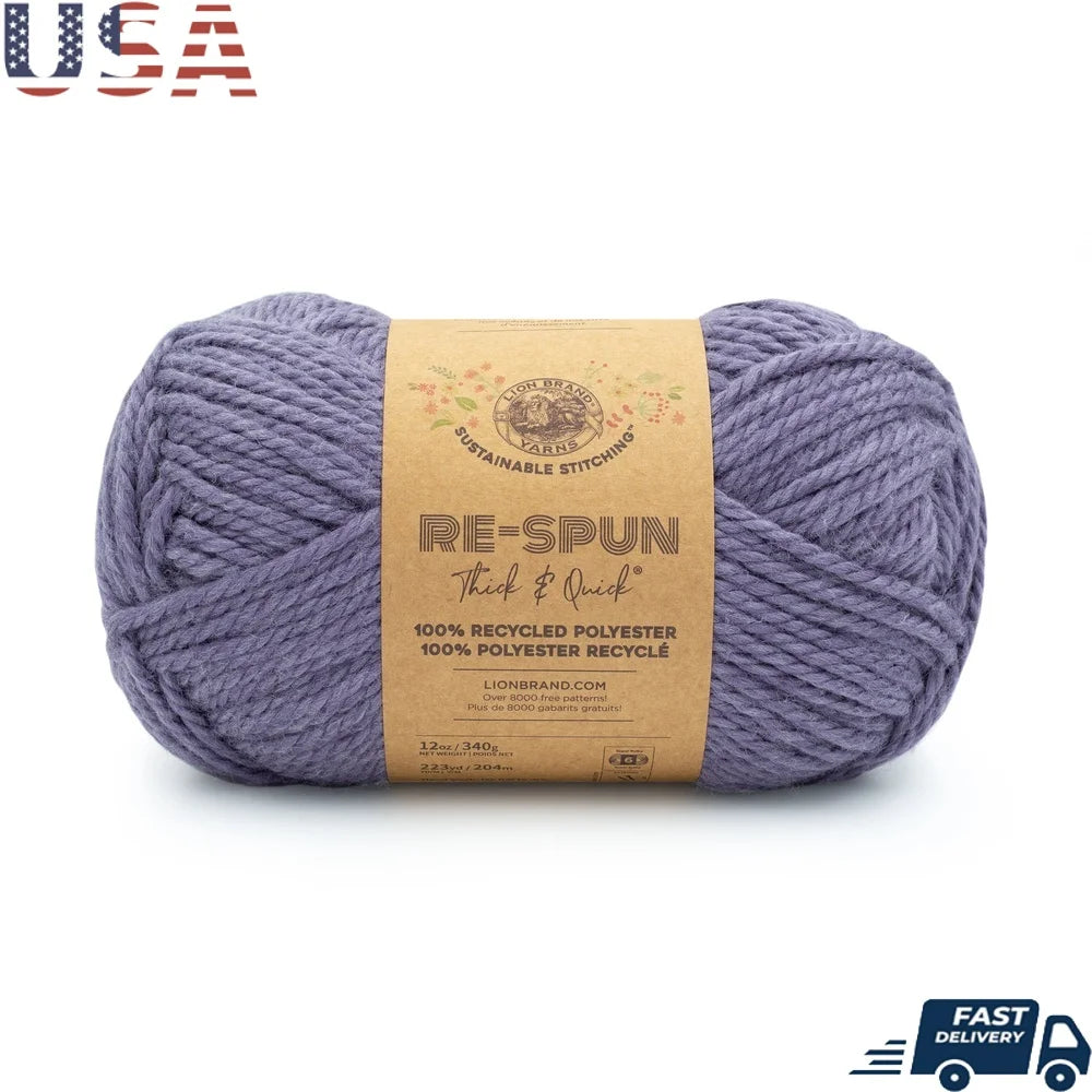 Re-Spun Thick Quick Yarn 100% Recycled Polyester Super Bulky 223 Yards 340 Grams Eco Friendly Yarn Wearables Home Décor