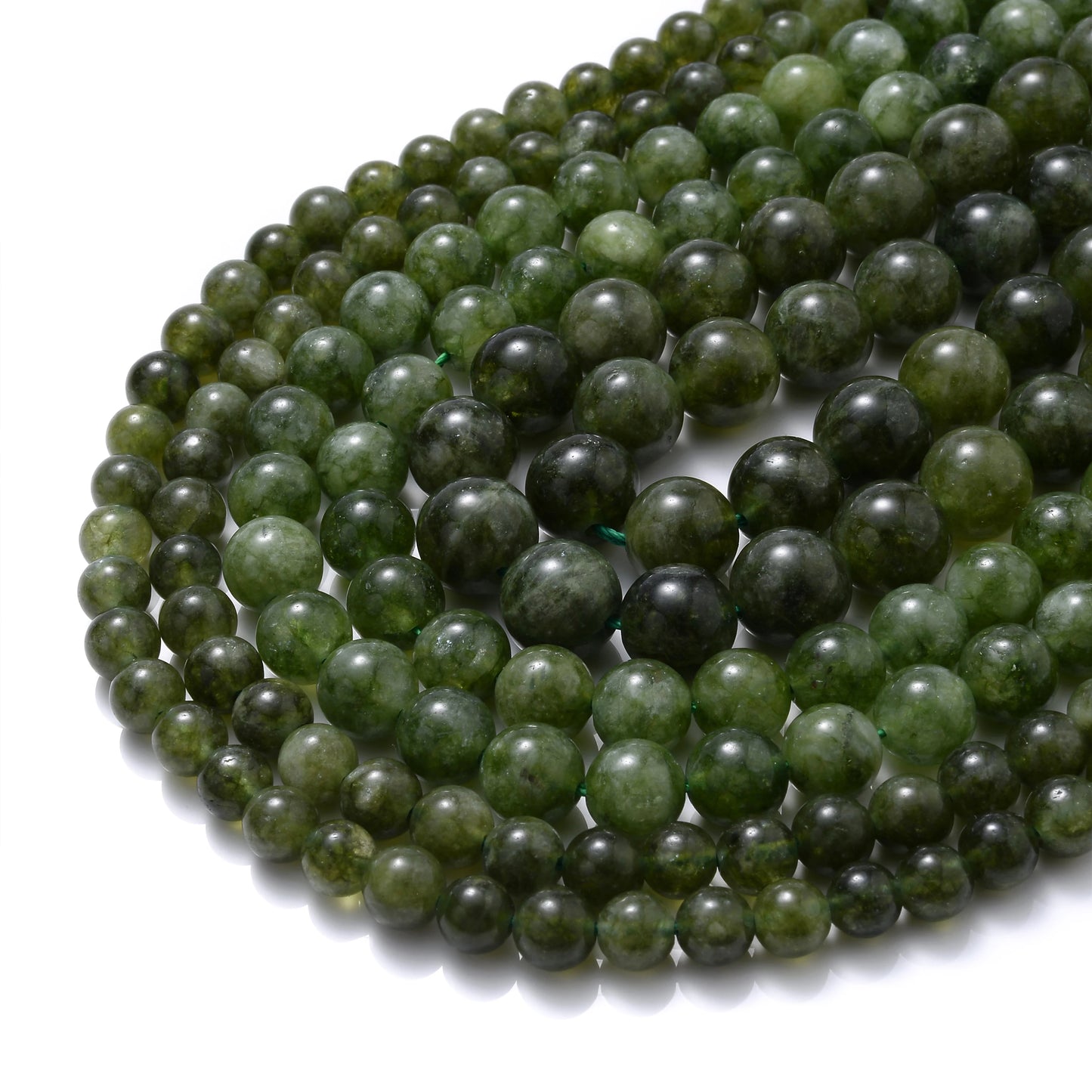 Natural Moss Color Canadian Jaspers Jades Stone Bead Round Smooth Bulk Spacer Bead For Jewelry DIY Bracelet Accessories 6/8/10mm