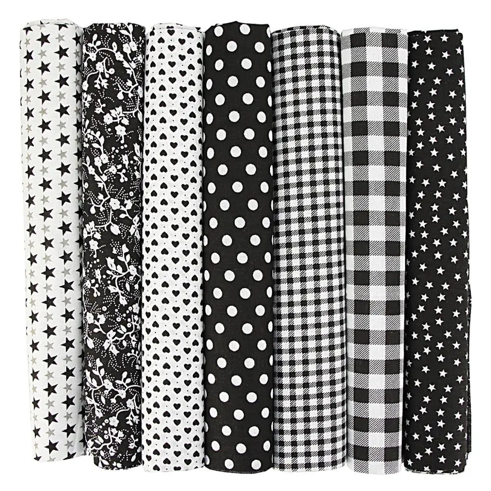 7PCS 25 x 25cm/50 x 50cm Squares Cotton Craft Fabric Cloths for DIY Bundle Patchwork Quilting Sewing Scrapbooking Artcraft