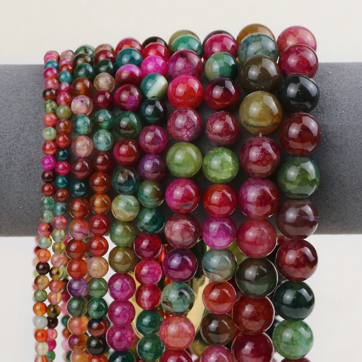 Natural Stone Beads 4 6 8 10 12mm Tiger Eye Amazonite Turquoises Agates Lava Round Spacer Beads For Jewelry Making DIY Bracelets