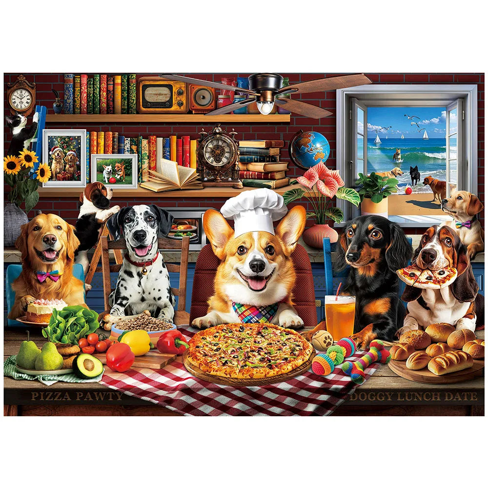 1000 Pieces Jigsaw Puzzles for Adults, Dog Puzzle w/ Letters on Back, Funny Animal Puzzle, Christmas Birthday Gifts, Home Decor