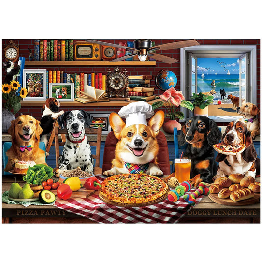 1000 Pieces Jigsaw Puzzles for Adults, Dog Puzzle w/ Letters on Back, Funny Animal Puzzle, Christmas Birthday Gifts, Home Decor