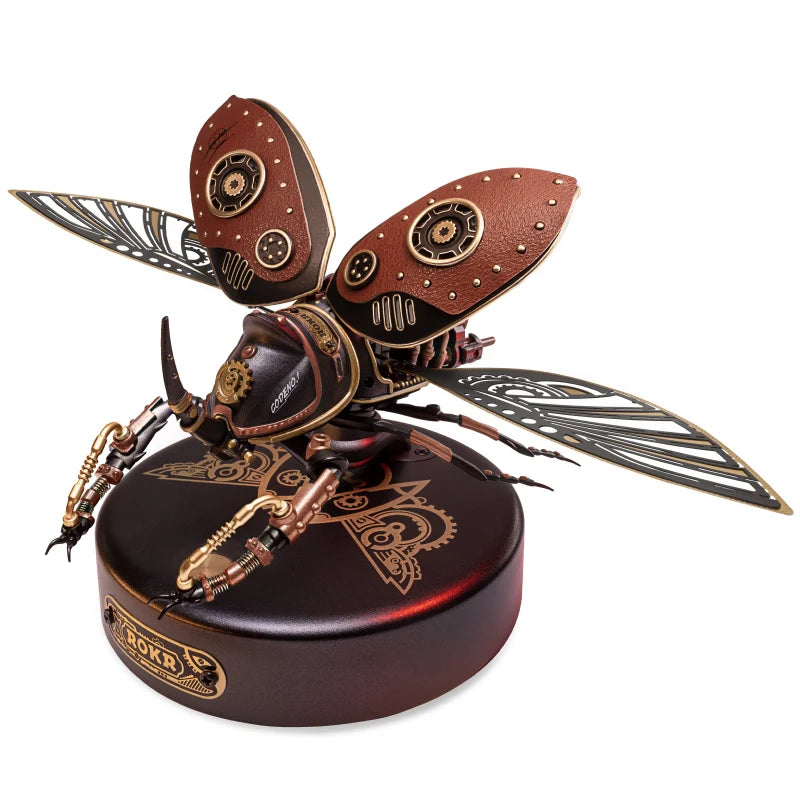 Robotime Rokr MI Series 4 kinds of Plastic Puzzles  Emperor Scorpion Beetles Golden Coin Turtle 3D Assembly Building Block Sets